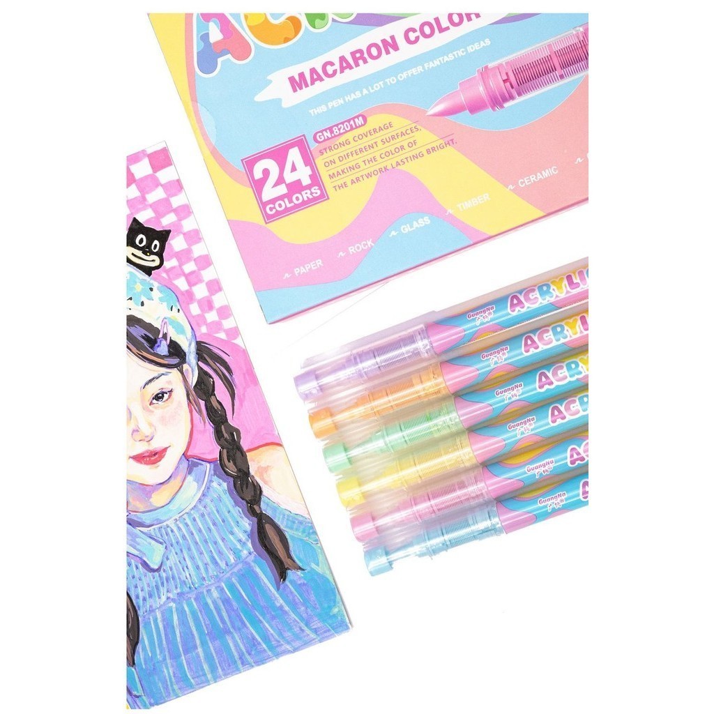   Mới  Bút Acrylic Marker Guangna 8201 Pastel Skintone - Hidari Shop 