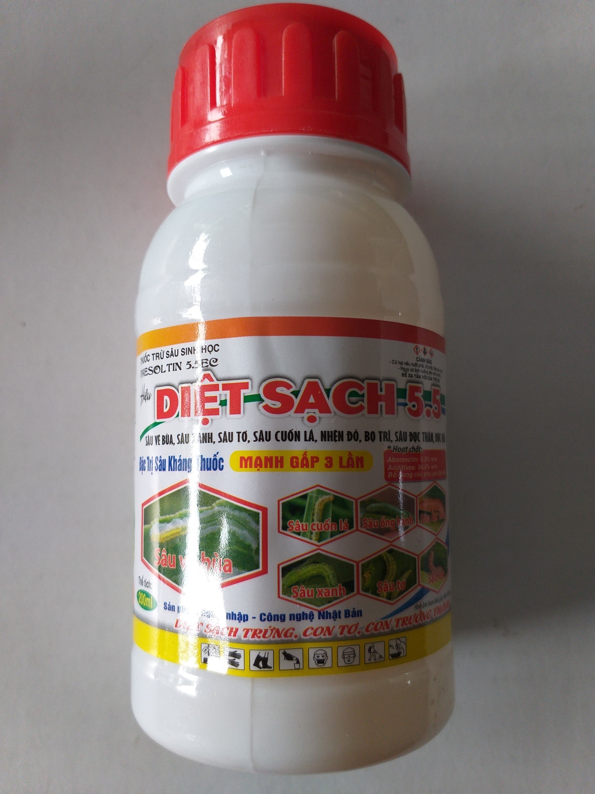 Thuốc trừ sâu sinh học - diệt sạch 5.5 - sâu vẽ vùa, sâu đục thân, nhện đỏ...- chai 200ml