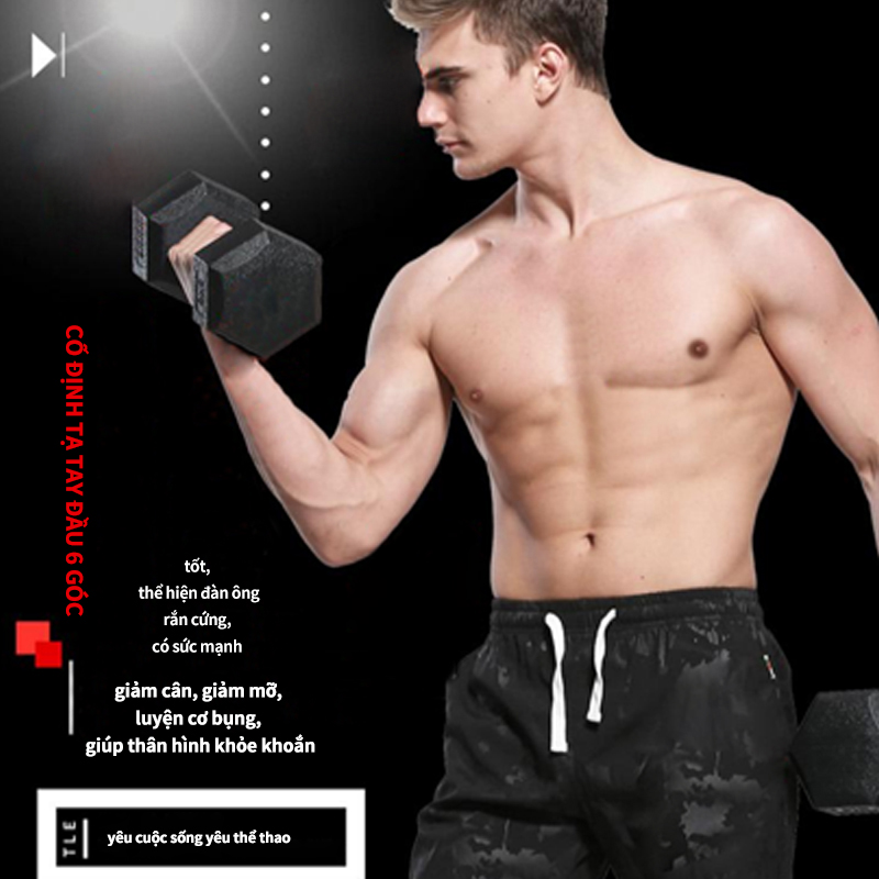 Tạ tập tay 5KG bánh tạ, nam nữ tập gym tập thon tay thể dục đa năng lõi gang đặc bọc cao su cao cấp thể dục tại nhà YA416