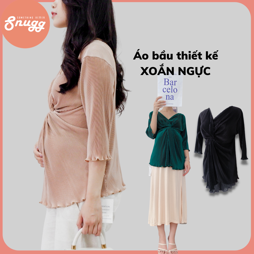 Áo bầu xoắn ngực xếp ly Snugg Việt SNU2049
