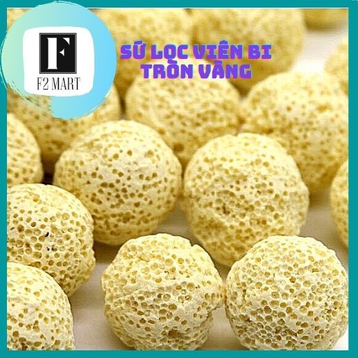 Vật liệu lọc sứ lọc viên bi tròn vàng 100gr