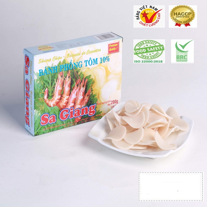 [HCM]Bánh phồng tôm 10% Sa Giang (hộp 200g)