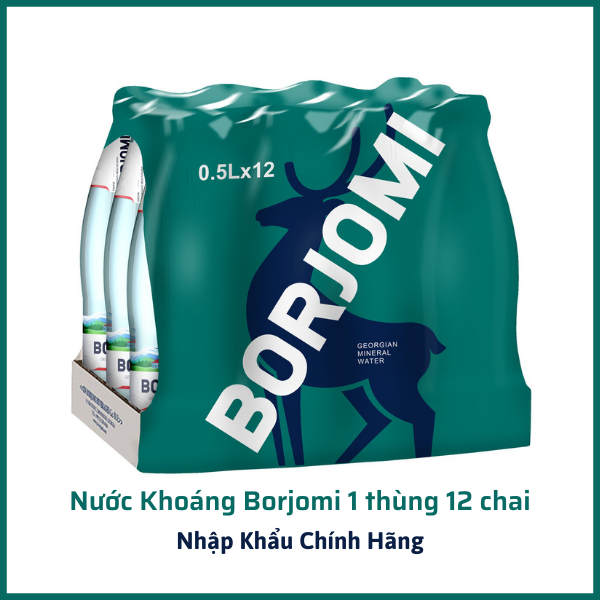 Combo Nước Khoáng Borjomi 12 Chai Thuỷ Tinh Nhập Khẩu Georgia
