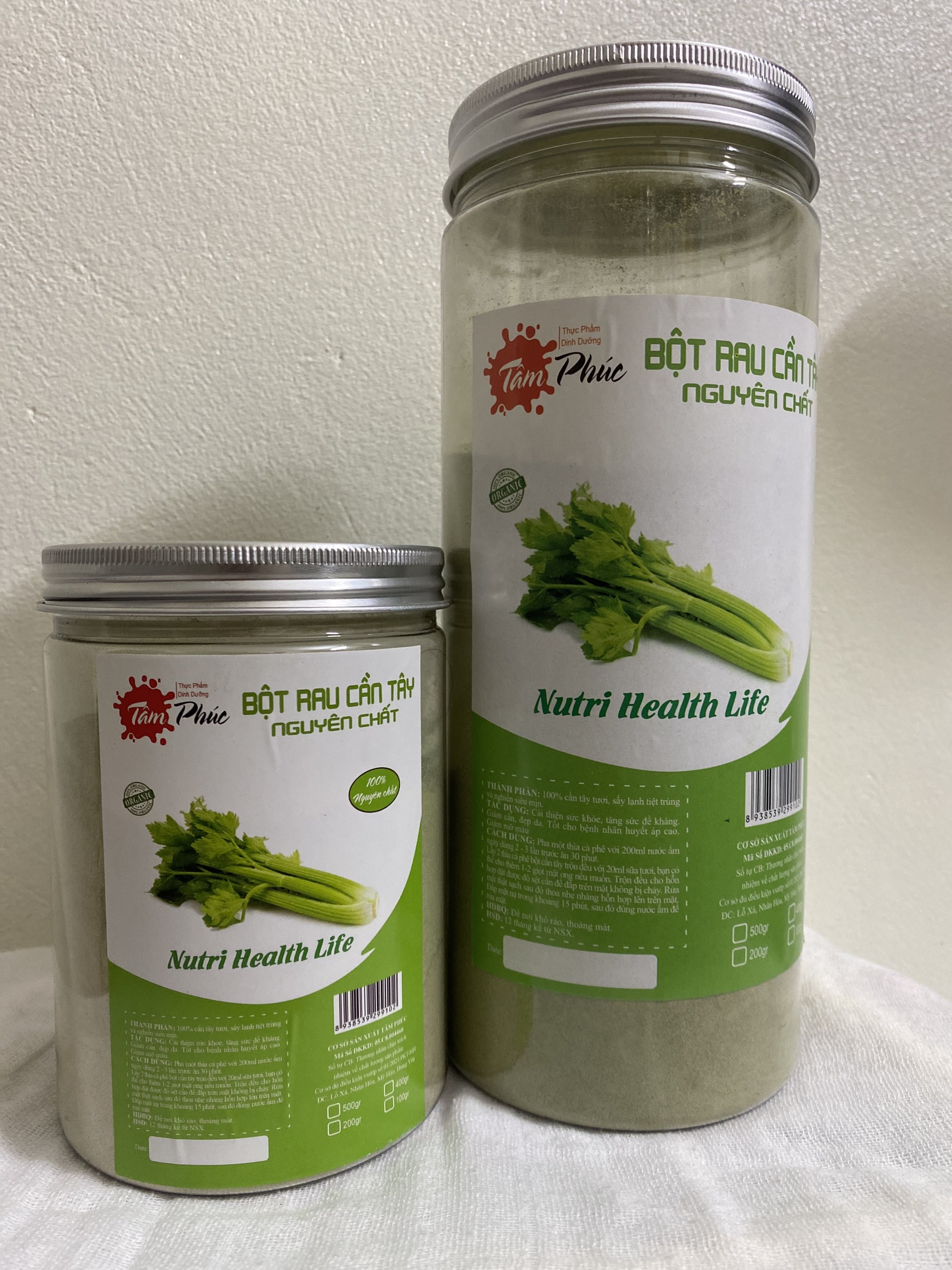 Hộp 500g bột cần tây sấy lạnh Tâm Phúc, bột cần tây nguyên chất, giúp giảm cân, huyết áp cao, đẹp da, giữ dáng HN