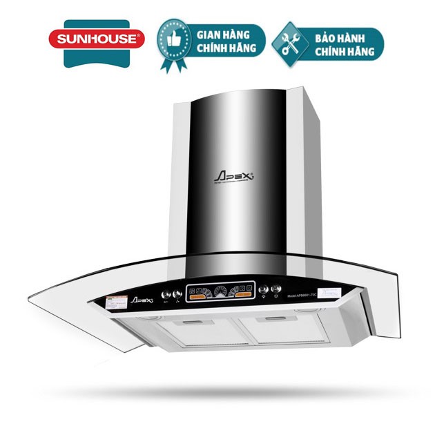 Máy hút mùi kính cong sunhouse apex apb6601-70c