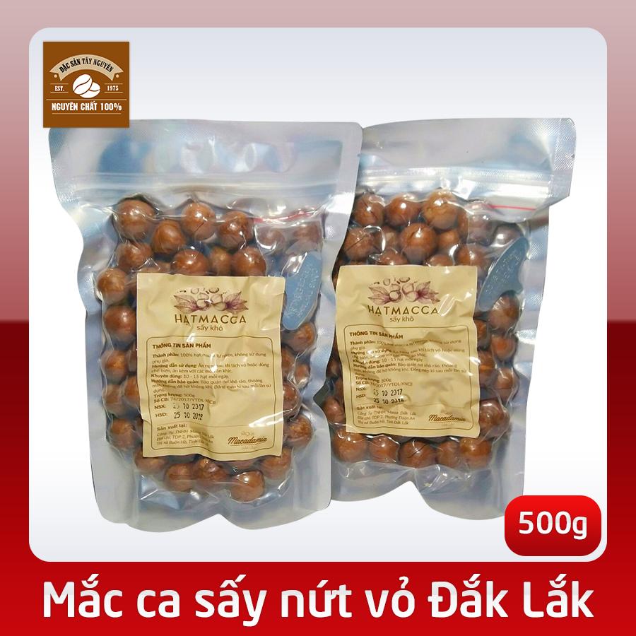 Hạt mắc ca (Macca) Dak Lak (Đắk Lắk) MACADAMIA sấy nứt vỏ tự nhiên 500g tặng kèm đồ tách vỏ - Đặc sản Tây Nguyên