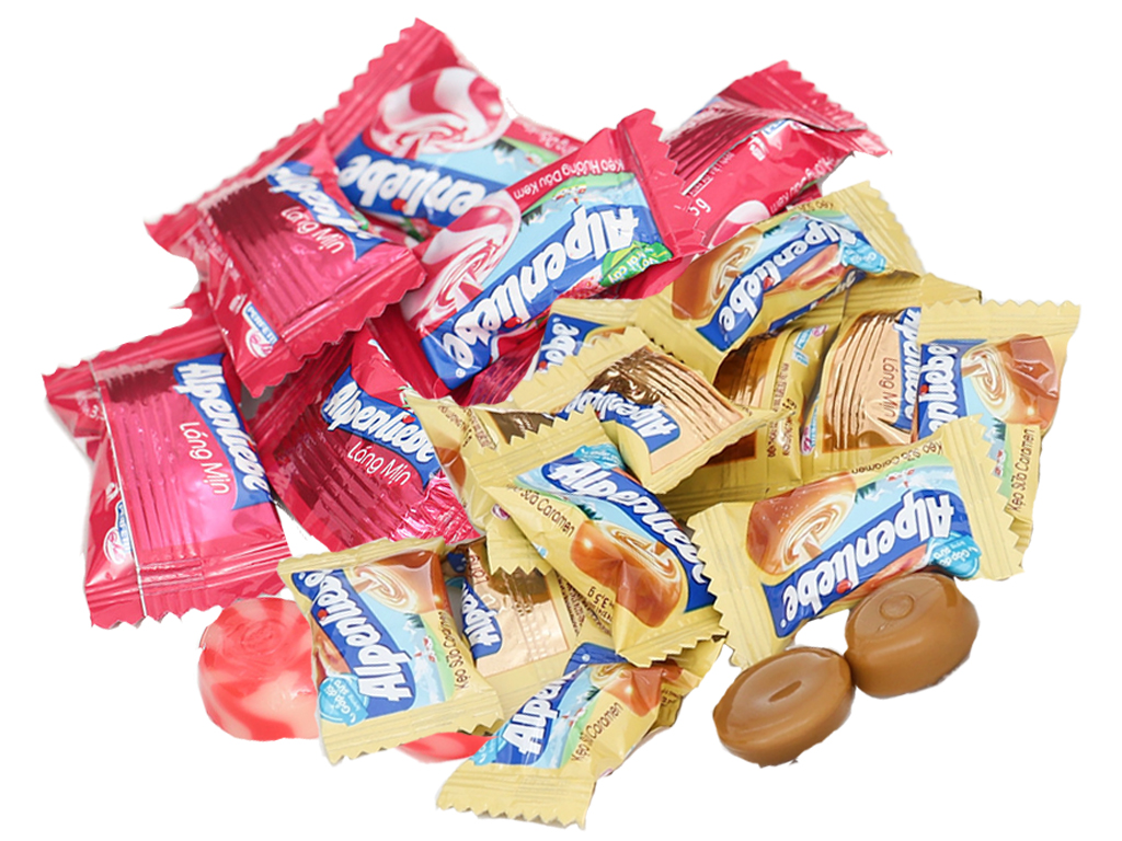 Kẹo sữa Alpenliebe hương caramel và dâu 1KG - Bánh kẹo đồ ăn vặt ngày Tết
