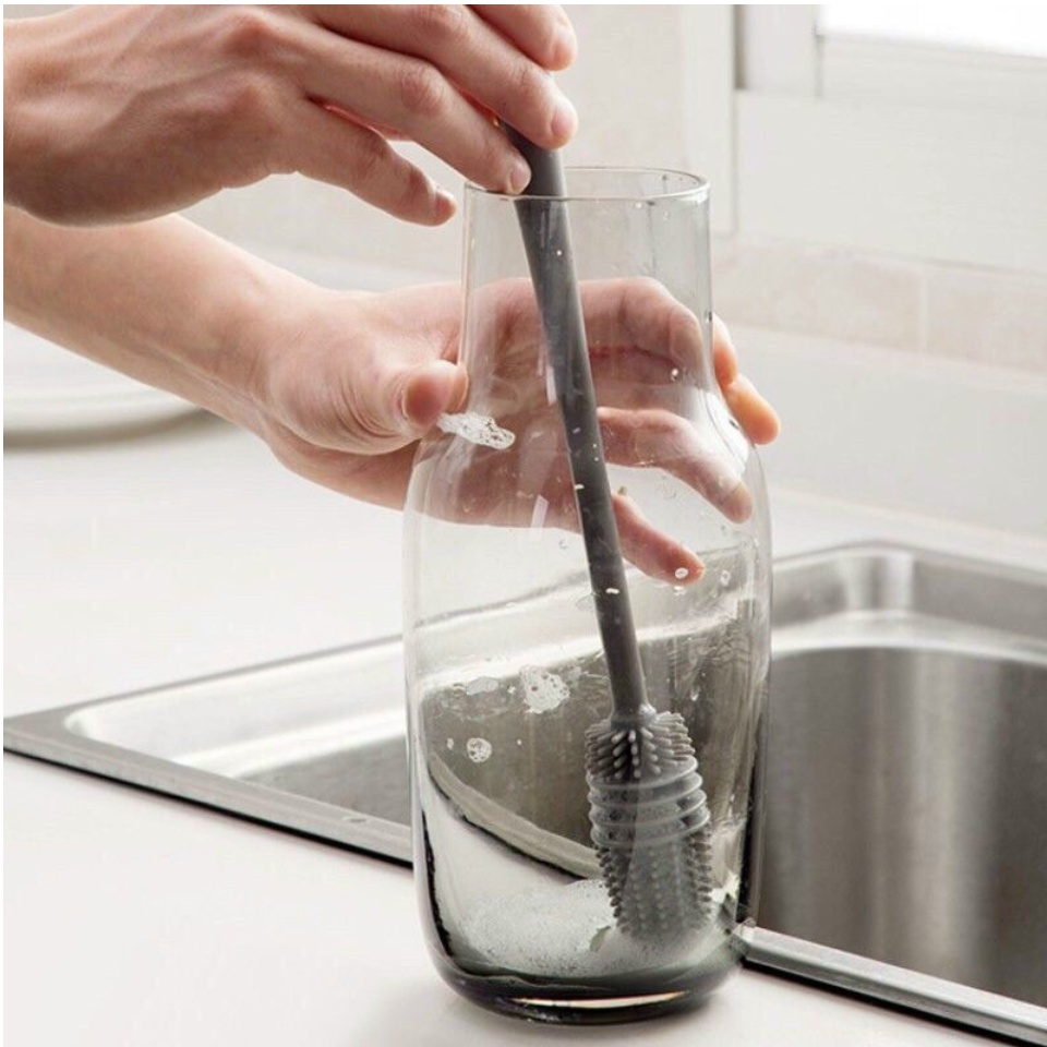 Cọ cốc chén Silicon. cây cọ cốc chén, cọ ly silicon, cọ bình, cây cọ dài 32cm