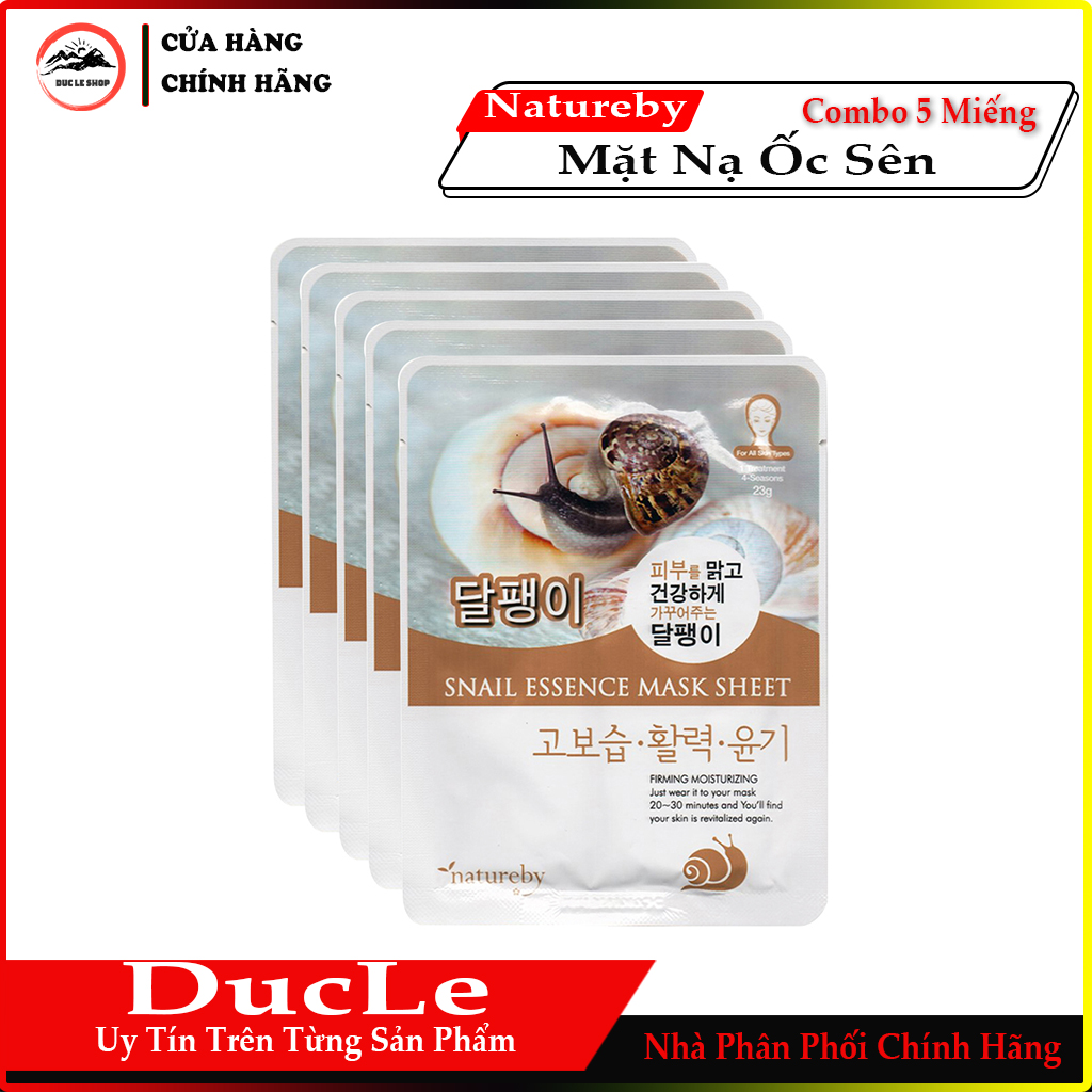 [HCM]Combo 5 miếng Mặt Nạ Ốc Sên Natureby HÀN QUỐC (23ml/miếng )