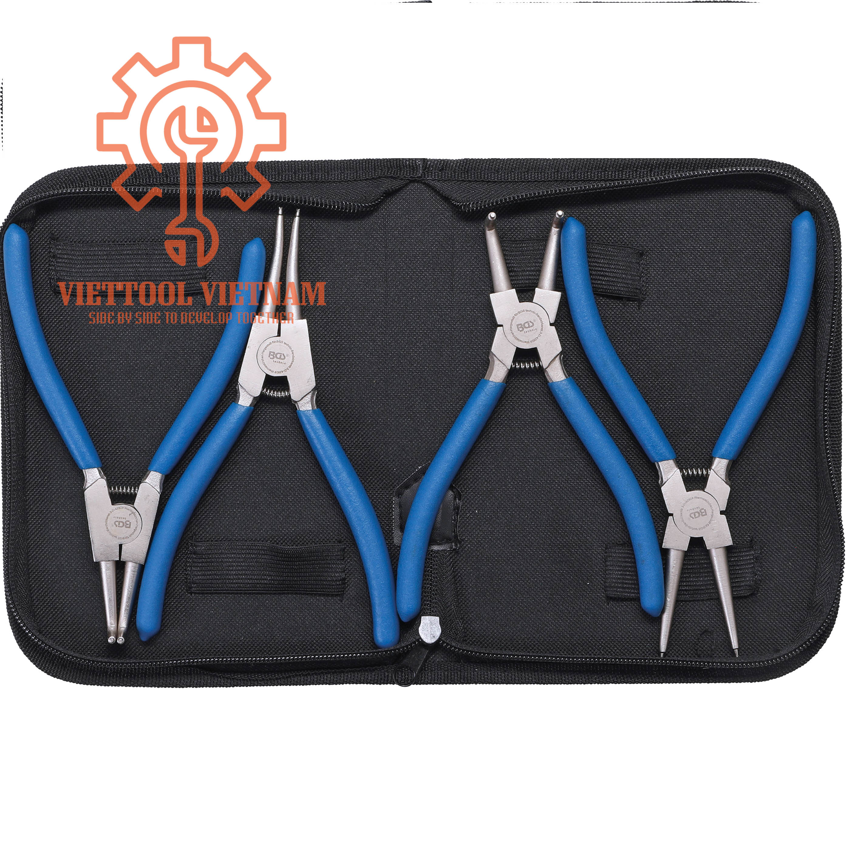 Bộ kìm mở phe BGS 447 Vietool vietnam nhập khẩu đức, bộ kìm mở phe đa năng tiện dụng, kìm phe trong, kìm phe ngoài, kìm mở phe mũi cong, kìm mở rộng đa năng, bộ kìm 4 chi tiết, bộ kìm đa năng, bộ kìm mở phanh