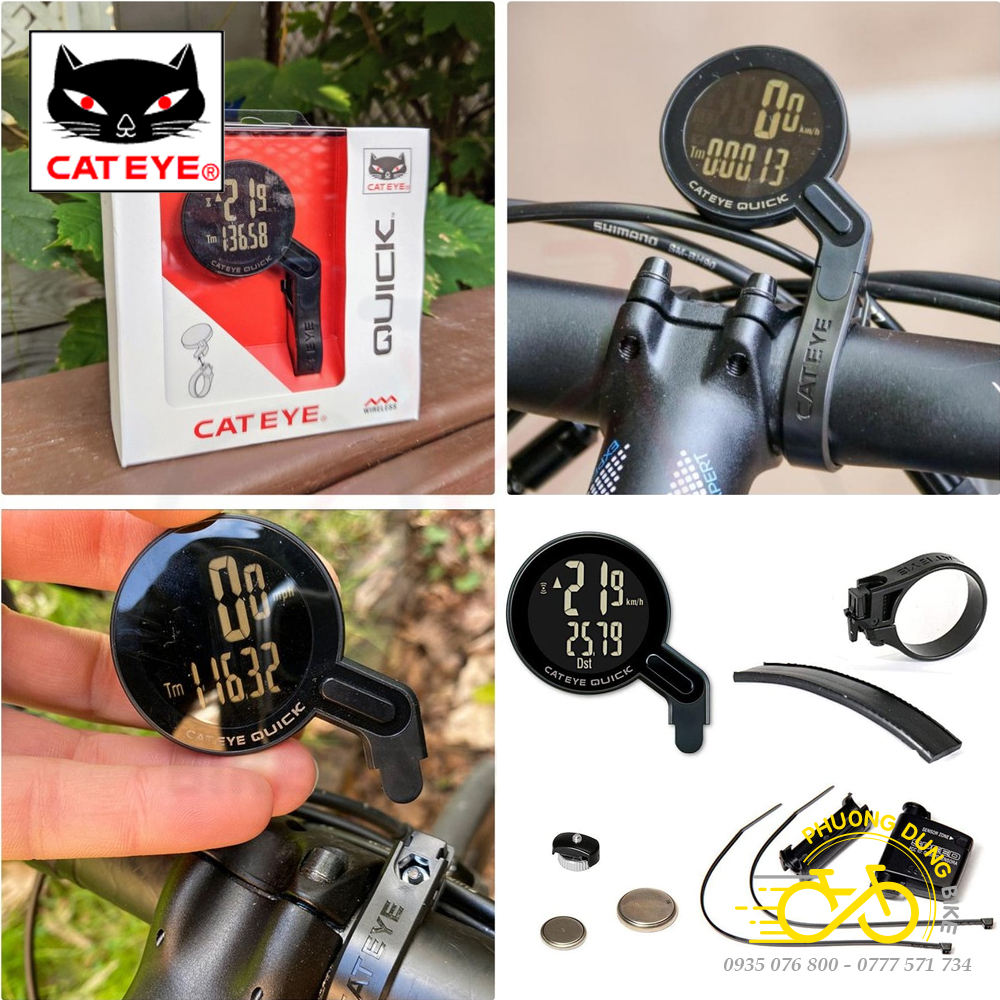 Đồng hồ đo tốc độ xe đạp không dây CATEYE QUICK CC-RS100W