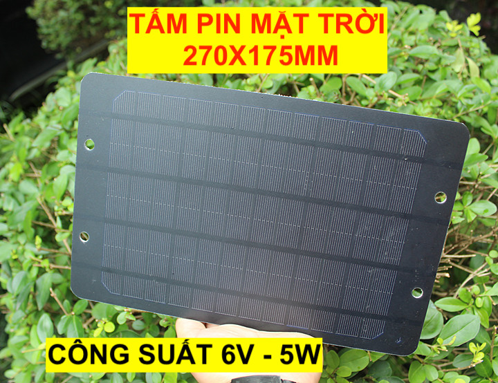 Tấm pin mặt trời mini công suất 5w 6v kích thước 270x175mm - lk0327