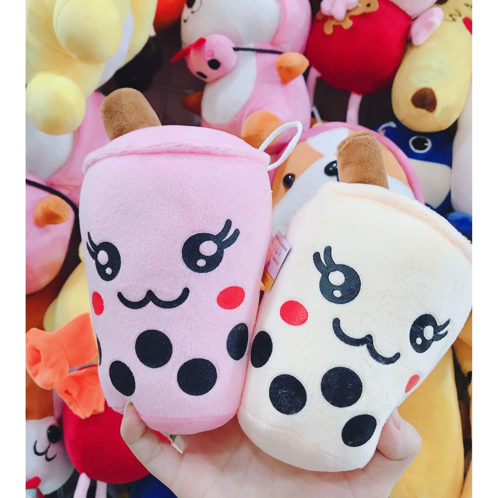 Gấu bông trà sữa 15cm 3 màu xanh nâu kem NEOCI - Pink Kaizen