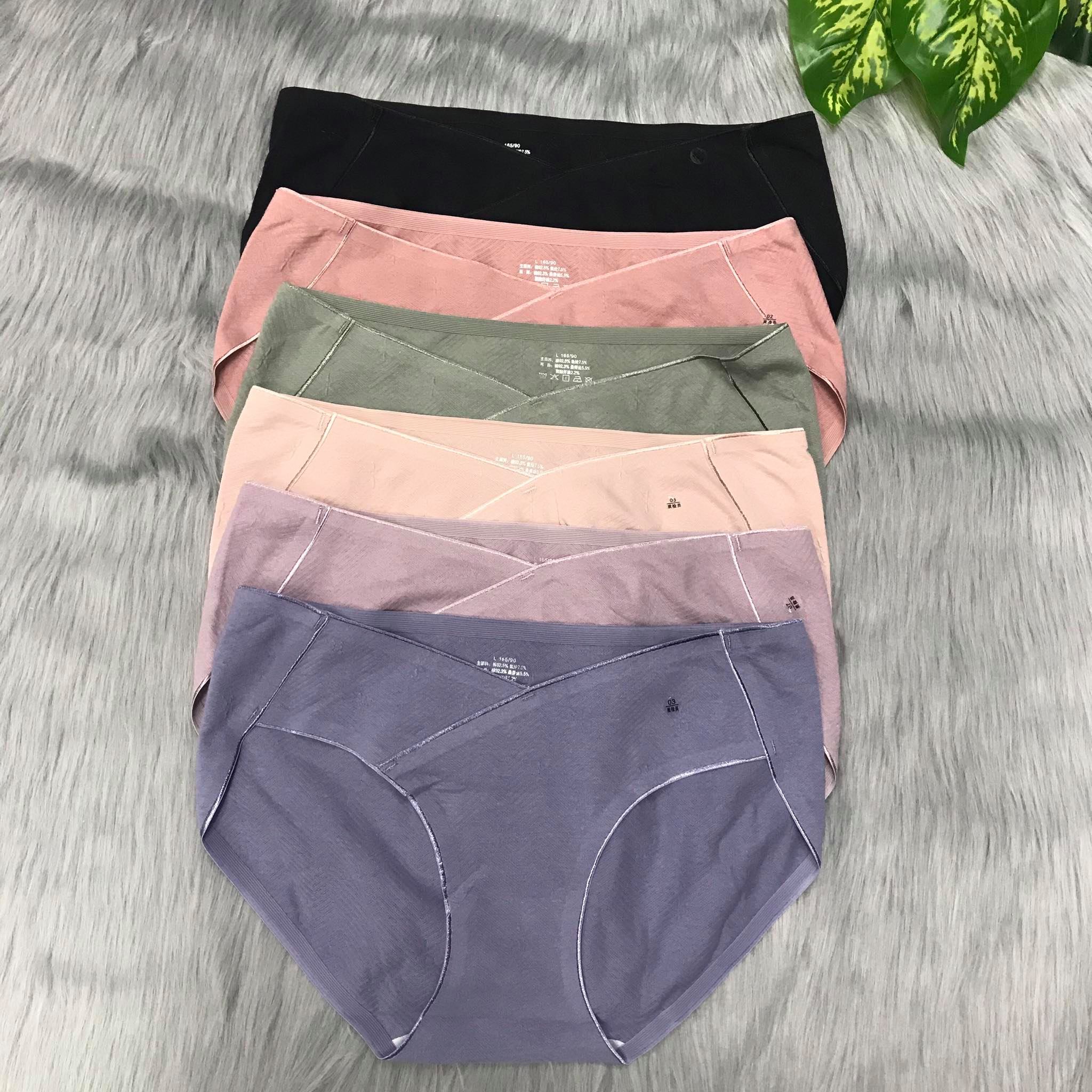 Quần lót bầu cotton Cao Cấp cạp V đũng lụa kháng khuẩn - quần lót bầu cạp chéo siêu co dãn LB615