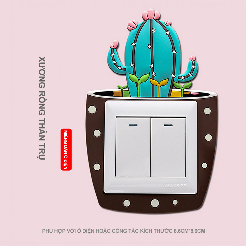 Miếng dán trang trí công tắc điện phát quang bảo vệ công tắc họa tiết 3D đơn giản phù hợp với mọi nhà
