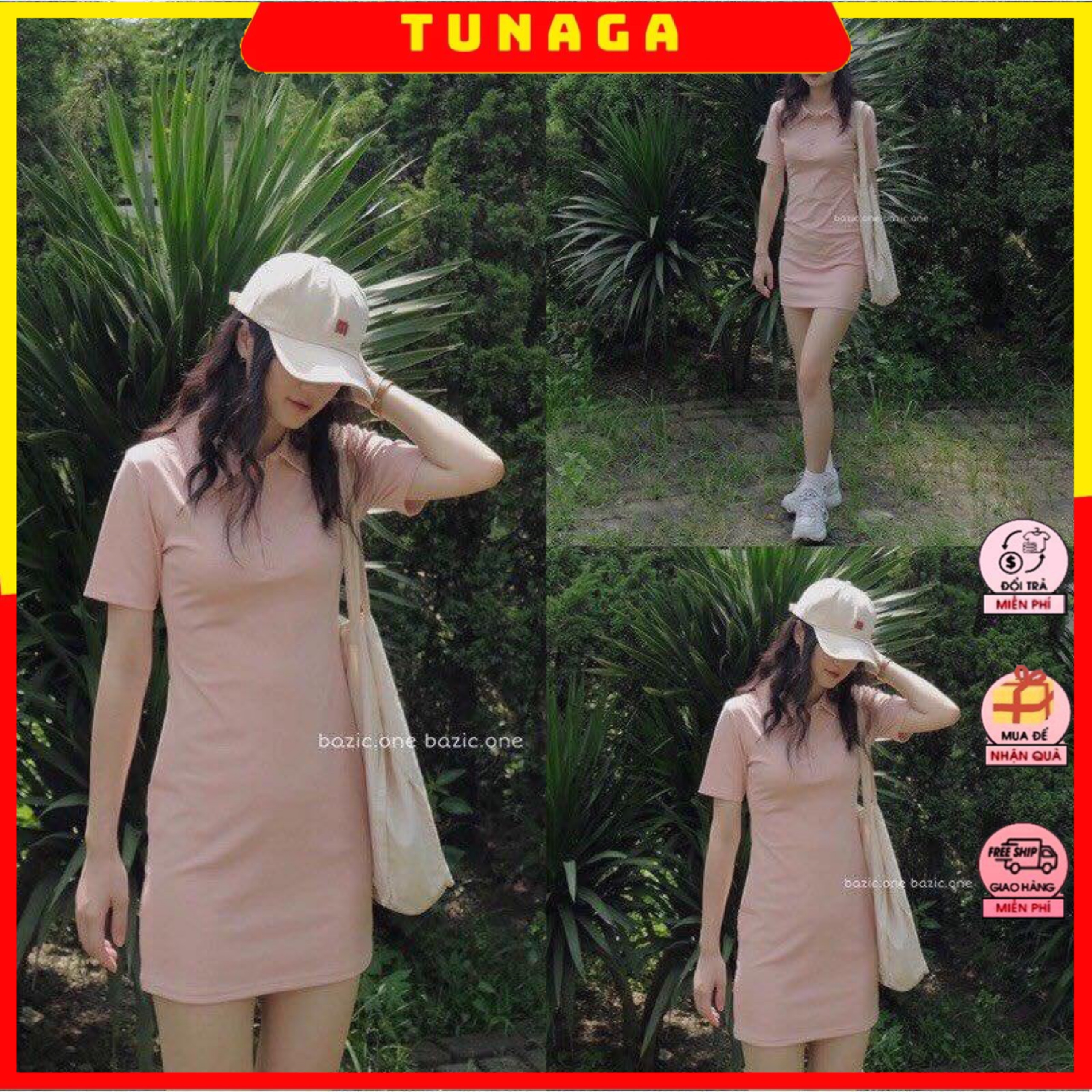 Đầm polo nữ dáng ôm, váy suông cổ đức nữ tôn dáng 3 màu pastel siêu trendy
