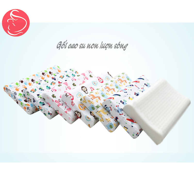 [HCM]Gối cao su non cho trẻ em hình lượn sóng