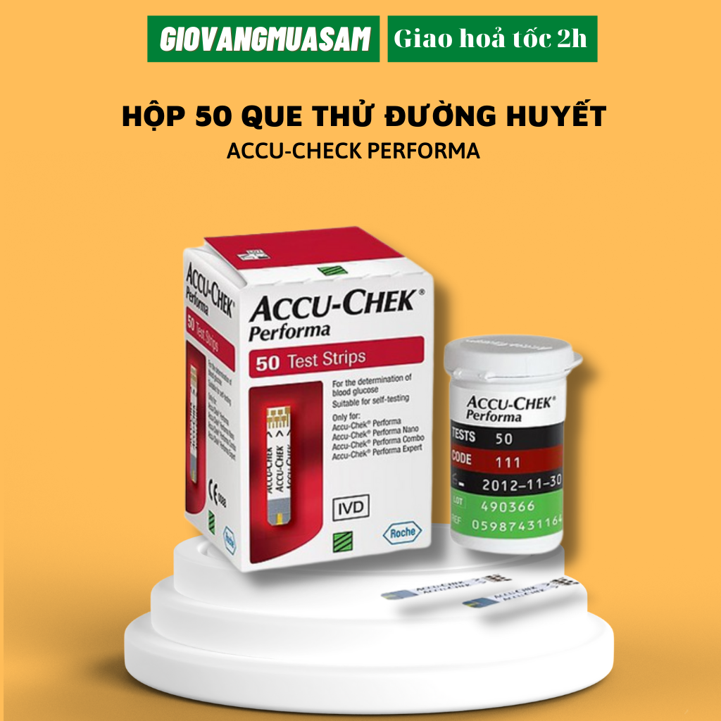 Hộp 50 que thử đường huyết Accu Check Performa