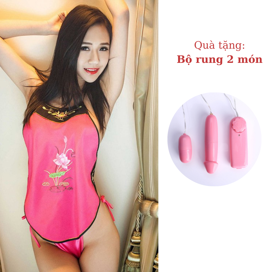 Yếm hoa sen Lotus màu hồng viền đen