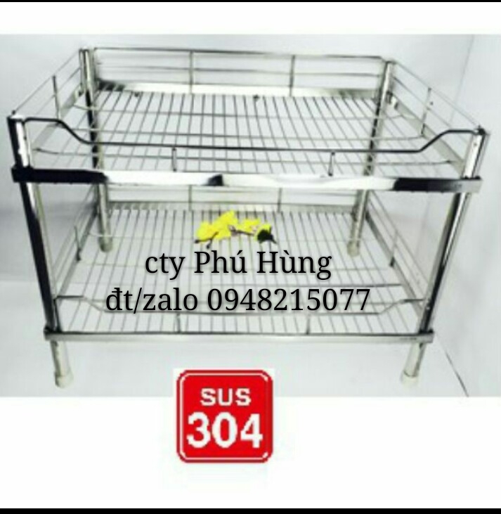 Kệ chén 2 tầng inox 304 cao cấp