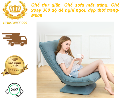 Ghế thư giãn, Ghế sofa mặt trăng, Ghế xoay 360 độ để nghỉ ngơi, đẹp thời trang KT : 80 x 57 cm ( Màu Xanh Lam, Màu Nâu ) - M008