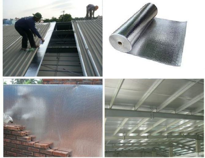 30 m vuông Tấm cách nhiệt chống nóng Phủ Bạc 2 LỚP-Kích Thước tấm 1M55 * 20M