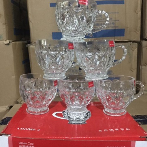 [TRỌN BỘ 6 LY GIÁ RẺ-] - SÉT 1 HỘP 6 CÁI LY THUỶ TINH KIM CƯƠNG GREEN APPLE - CỐC THỦY TINH CAO CẤP DÀY DẶN - LY UỐNG NƯỚC, TRÀ SANG TRỌNG