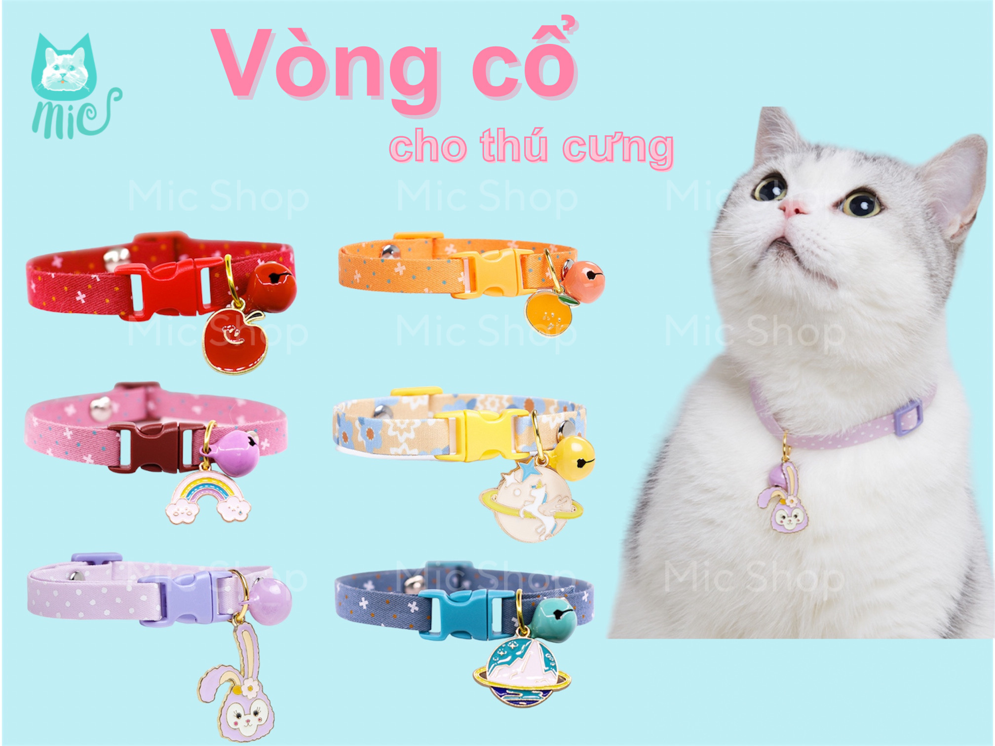 Vòng cổ cho thú cưng dễ thương