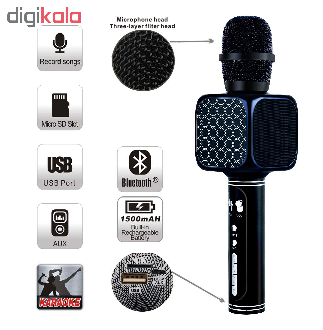 [HCM]YS-69 Mic Hát Karaoke Bluetooth Không Dây Kèm loa Âm vang Ấm mic hát karaoke cầm tay mini micro hát trên xe hơi mic hát karaoke hay nhất hiện nay