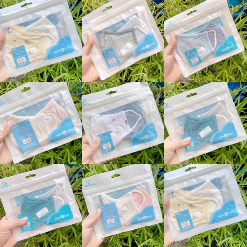 [BU] Set 2 khẩu trang hãng BU Baby chất liệu sợi tre