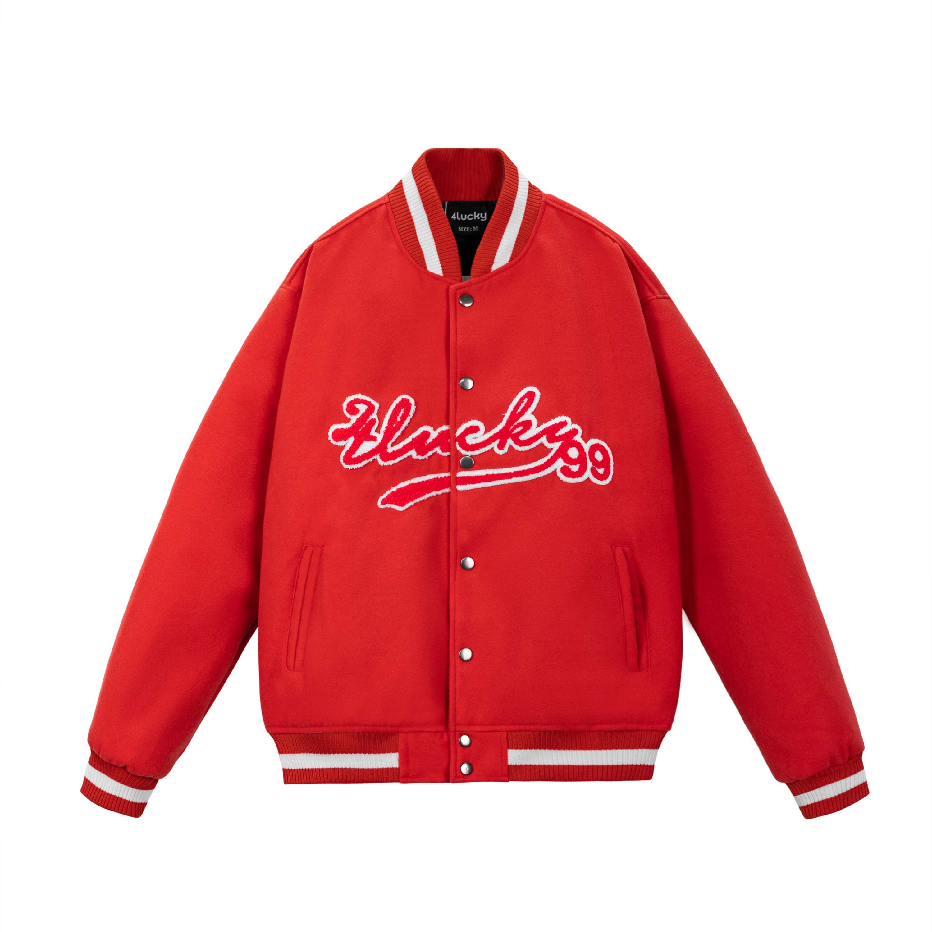 Áo khoác bomber 4lucky 6126, chất dạ dày dặn thêu xù
