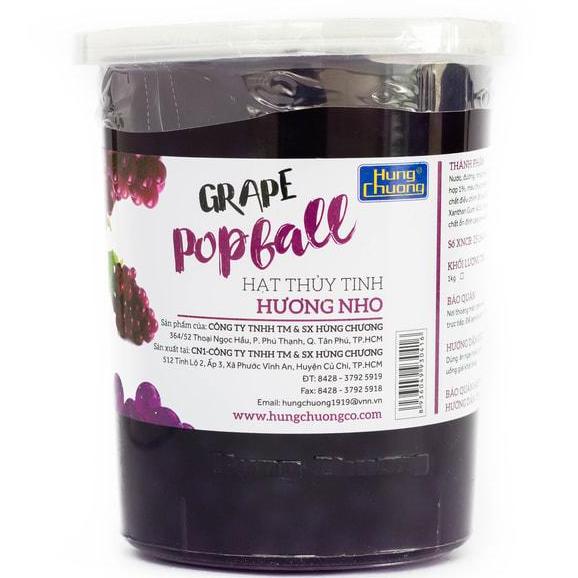 Thạch thủy tinh Popball Hùng Chương nho Hộp 1kg uống trà, trà sữa