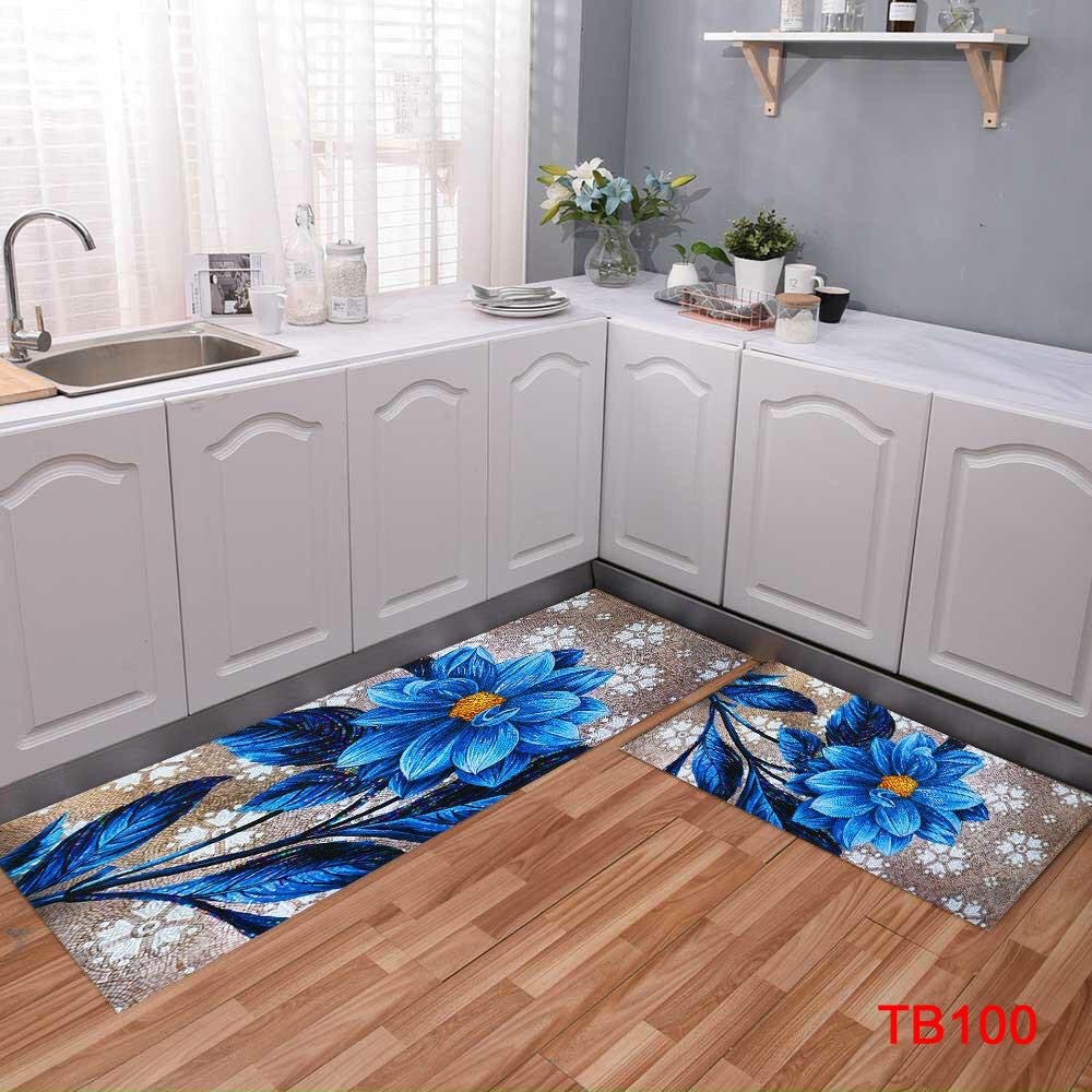 Bộ thảm bếp in họa tiết 3d trang trí phòng bếp