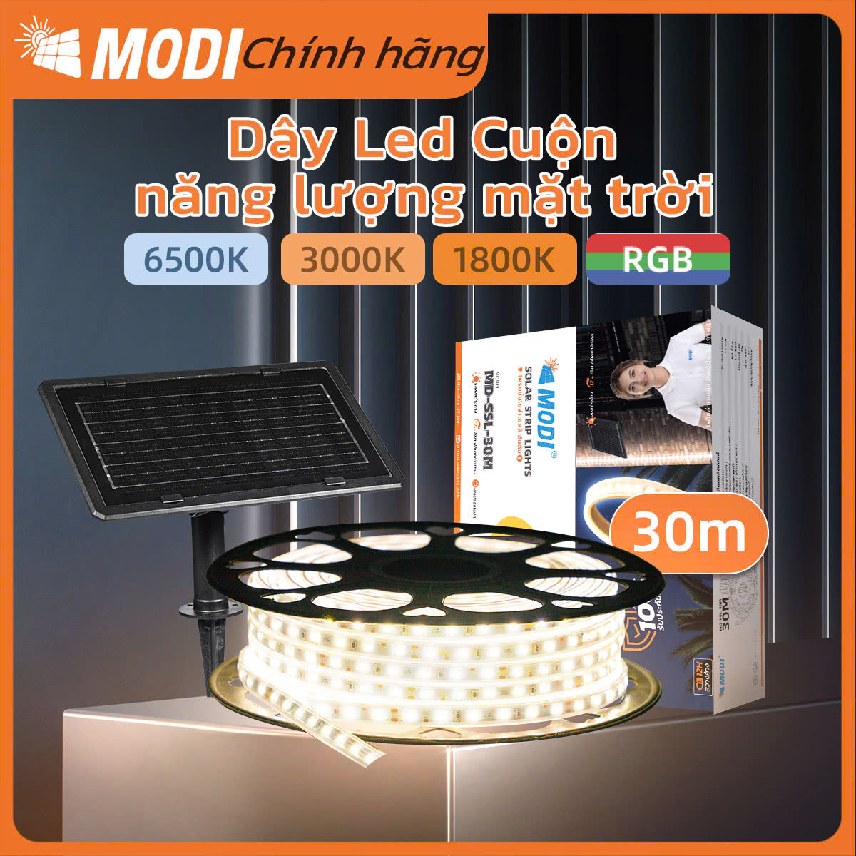 Đèn Led Dây Đôi Năng Lượng Mặt Trời MODI SOLAR, Đèn Led Trang Trí  Siêu Sáng, Quấn Cây, Hắt Trần, Cảm Biến Ánh Sáng