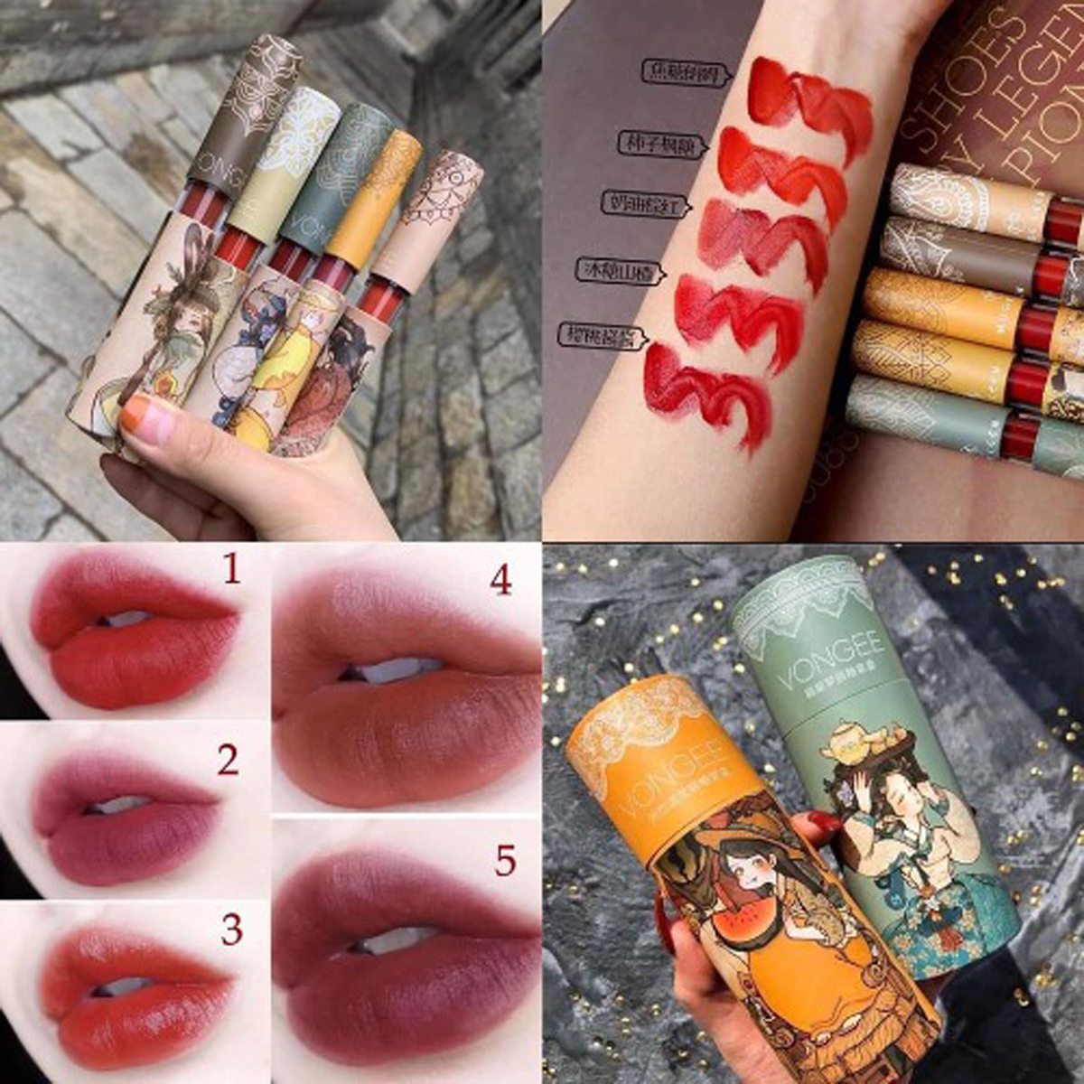Thỏi son VONGEE xanh phiên bản Cổ trang siêu lì dưỡng môi