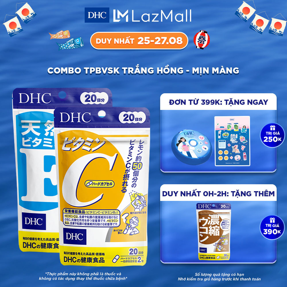 Combo tpbvsk dhc vitamin c hard capsule + natural vitamin e 20 ngày