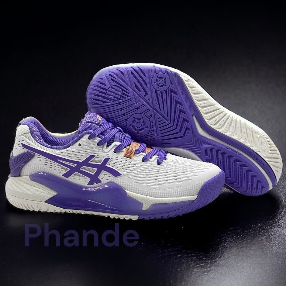 Giày Thể Thao Nữ, Giày tennis Gel Resolution 9 Women White/Amethyst