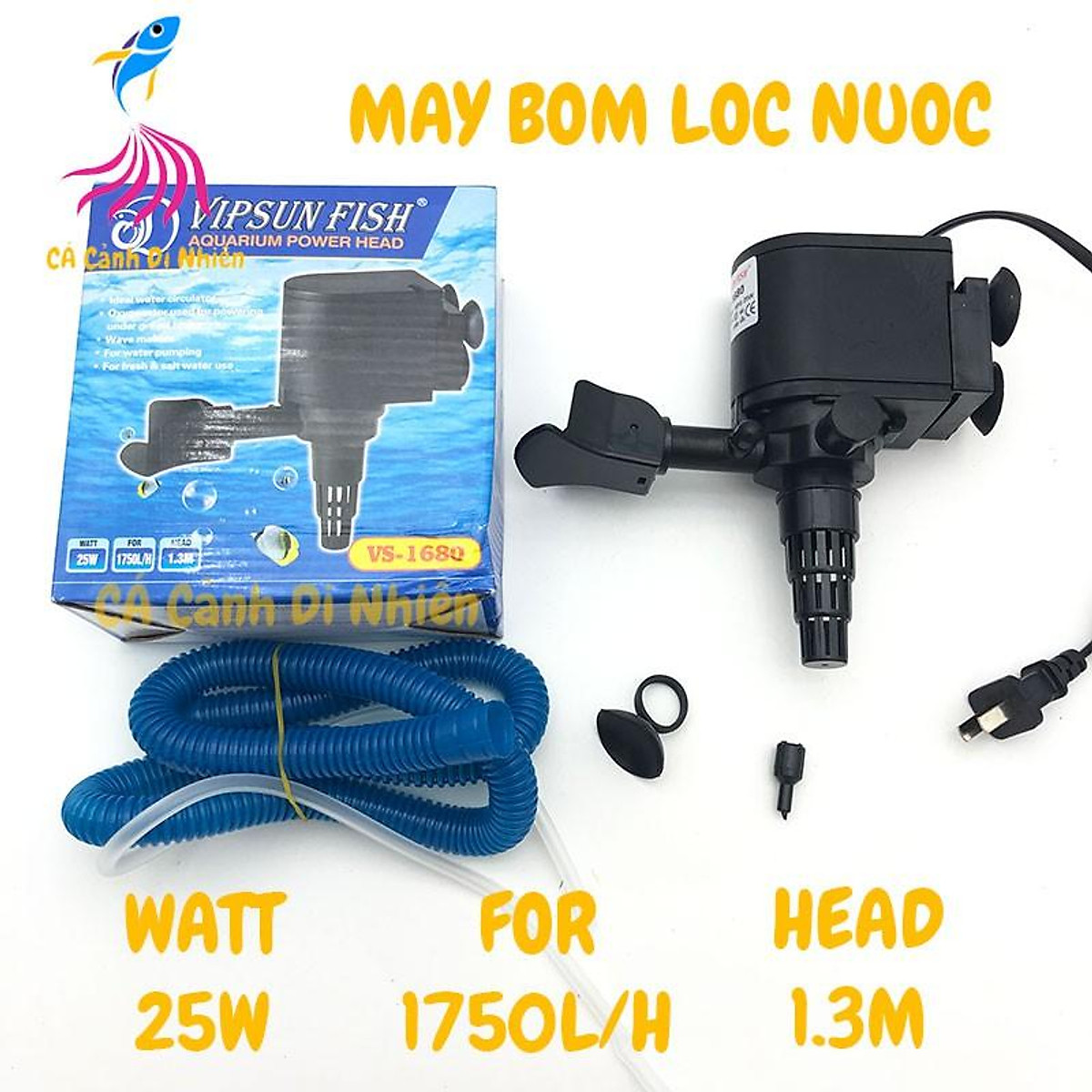 Máy bơm lọc nước hồ cá cảnh 25w vipsun vs-1680 bơm chìm vs1680
