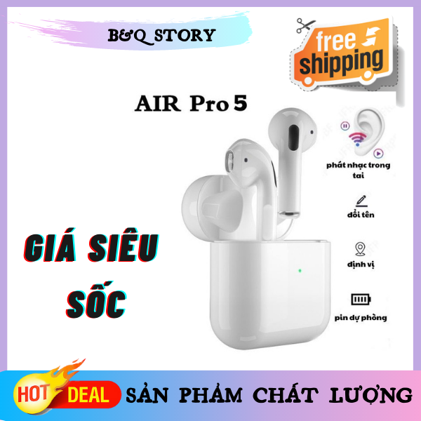 [FULL BOX] Tai nghe Bluetooth Pro 5 TWS thiết kế nhét trong mini dành cho điện thoại Android iPhone