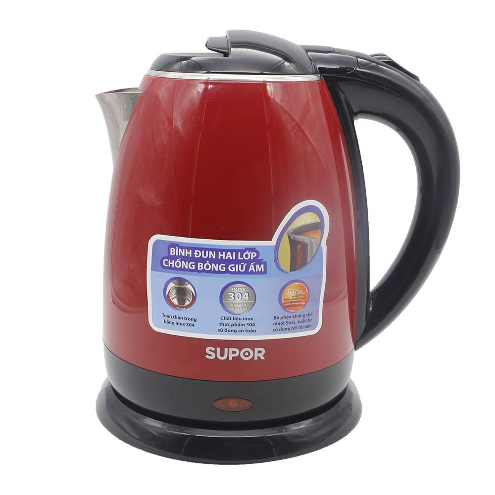 Bình đun siêu tốc Supor 2 lớp inox chống bỏng 15S06AVN