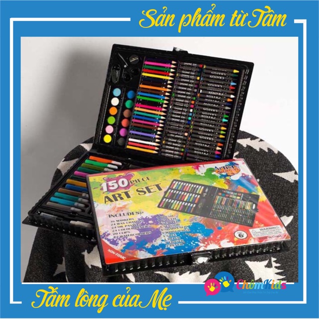 Hộp bút màu 150 Chi Tiết cho bé yêu thỏa sức sáng tạo Chôm Kids