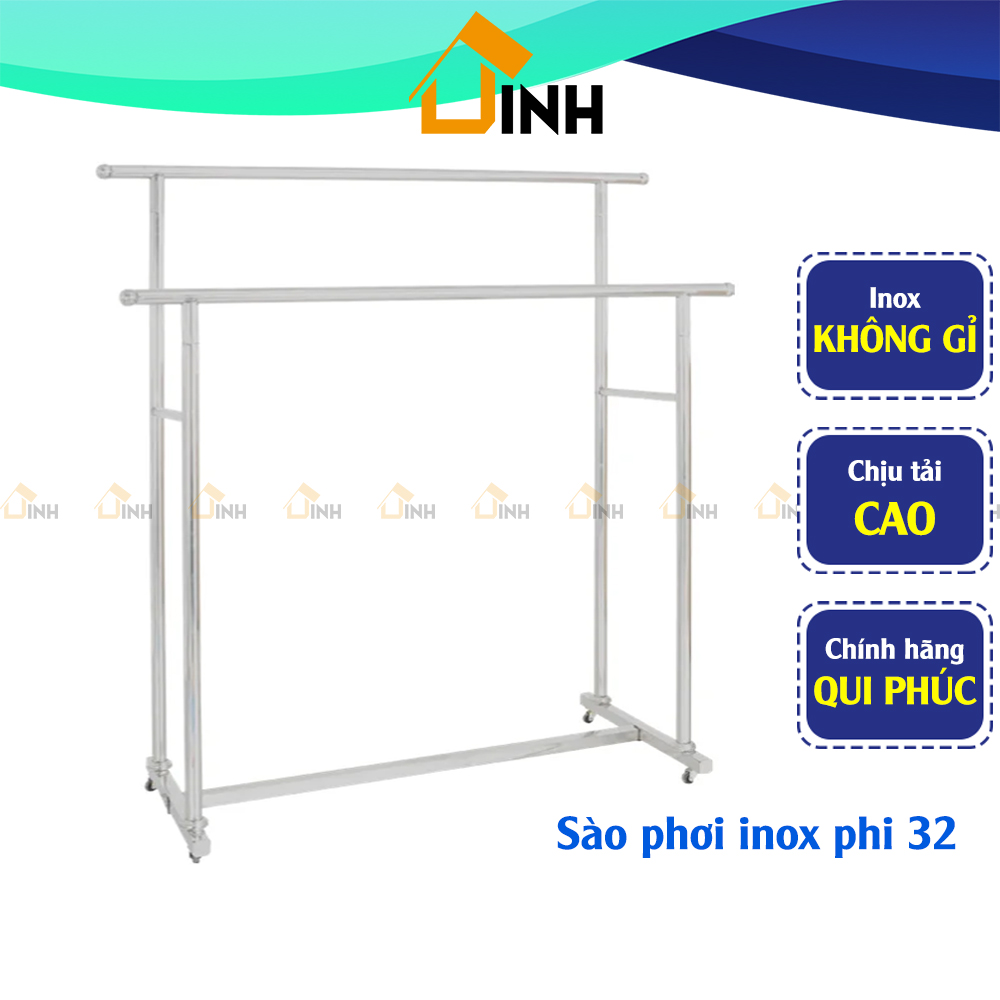 Qui Phúc, Sào phơi quần áo inox đôi phi 32, Giàn phơi inox loại tốt