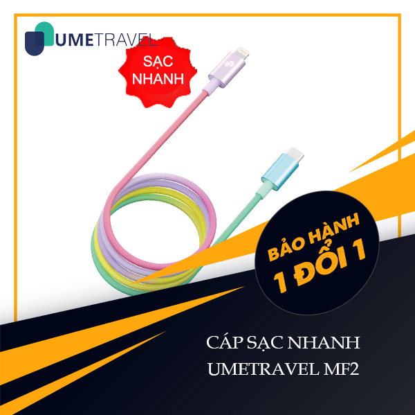Cáp sạc nhanh Type C to Lightning Umetravel MF2 thời trang cá tính cấu tạo siêu bền