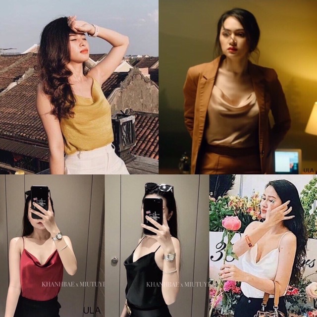 Áo phi lụa cổ đổ 2 dây - kèm video thật