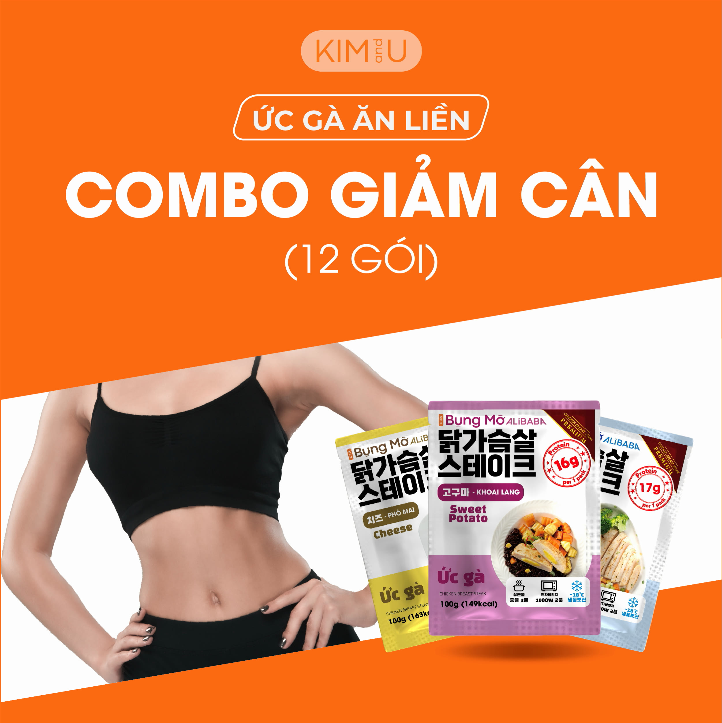Combo giảm cân ức gà ăn liền kim and you healthy eatclean giảm cân