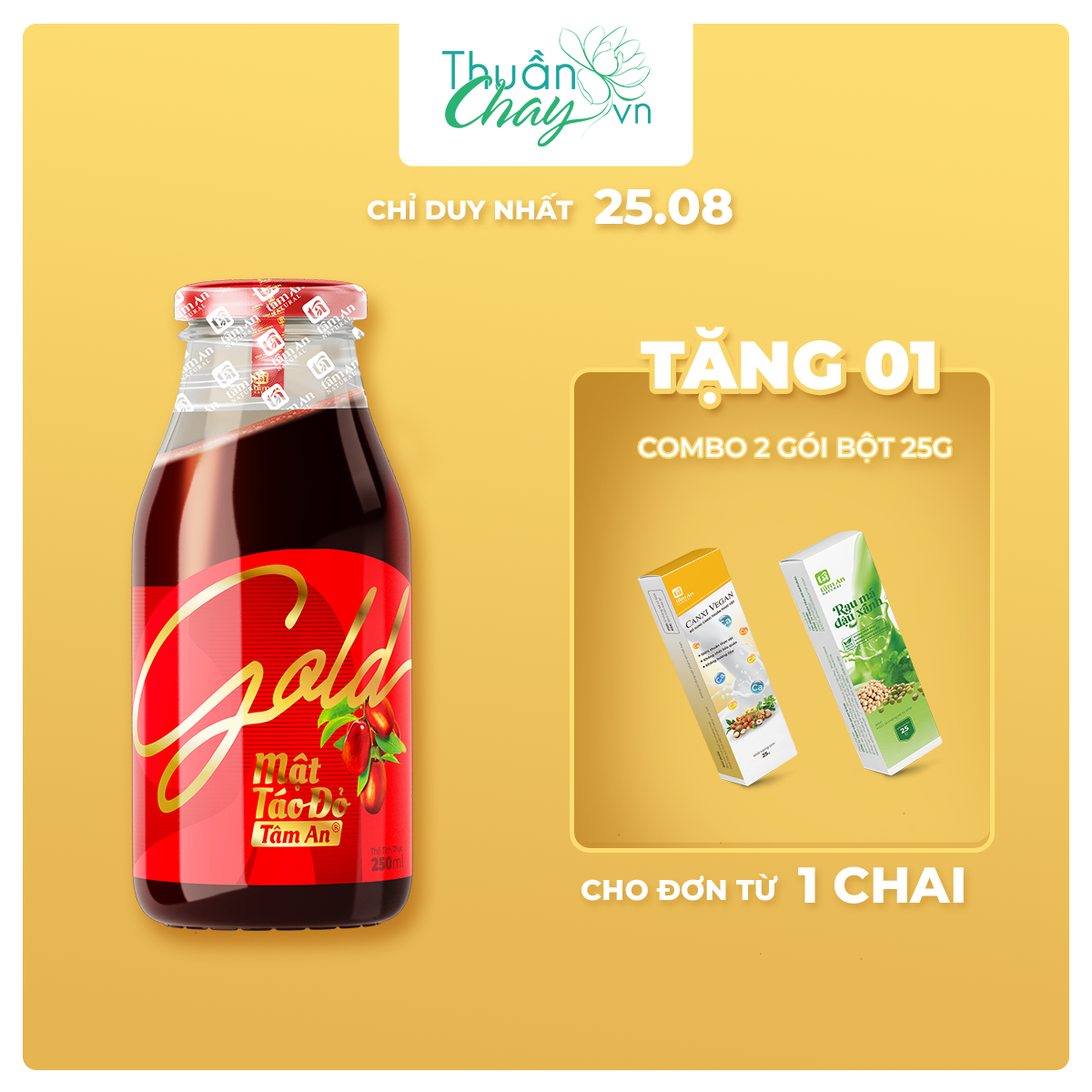 Mật táo đỏ tâm an nhân sâm gold 250ml