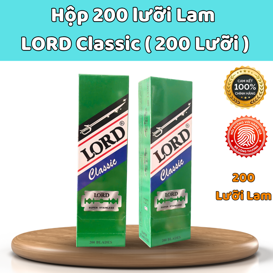 Hộp 200 Lưỡi Lam Dao Cạo Râu LORD , Siêu Bén, Hàng Chính Hãng.