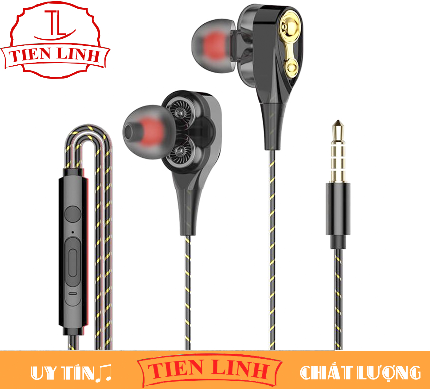 Tai nghe S1 HiFi lõi kép siêu bass - có mic thoại - dây siêu bền