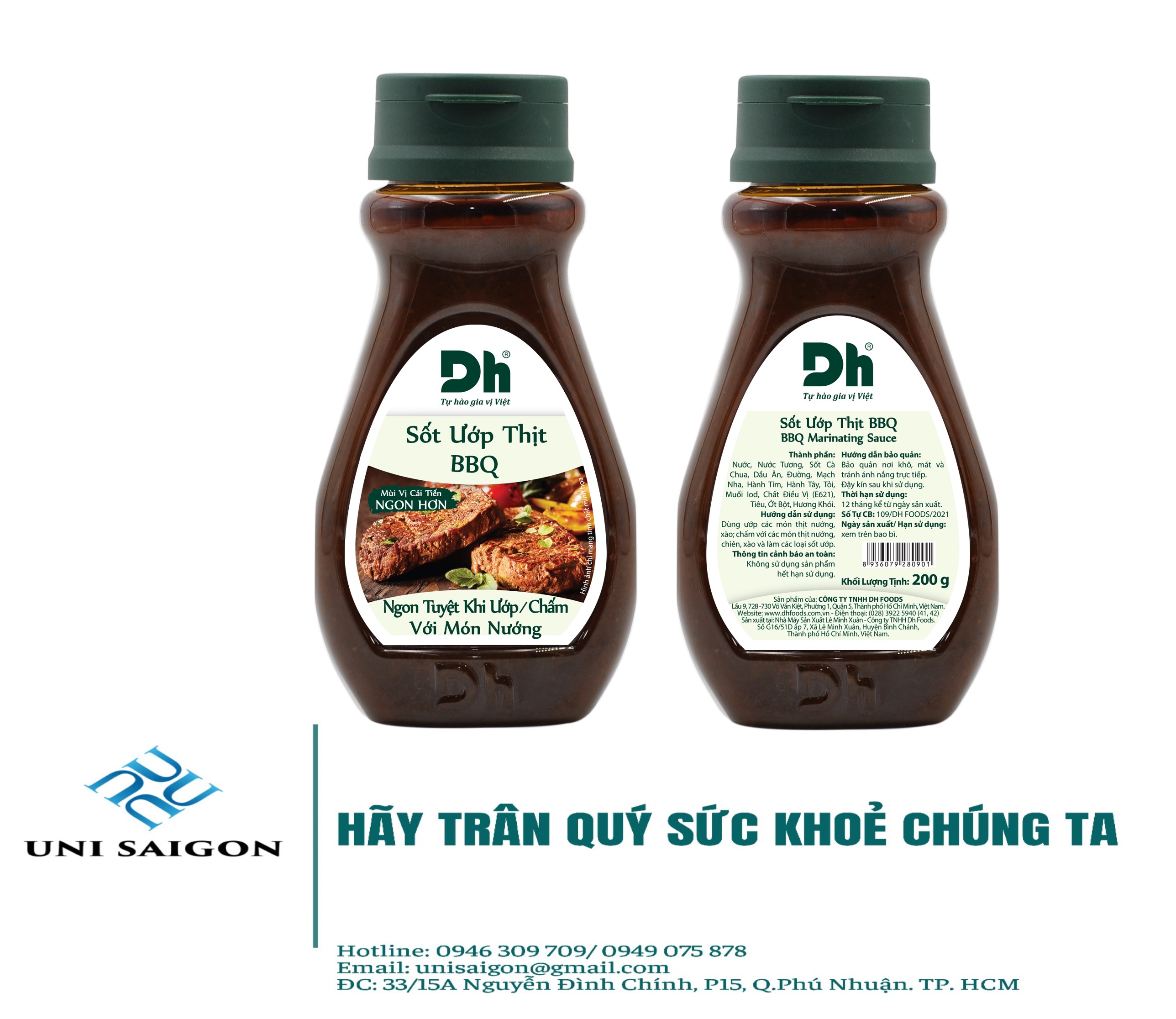 Hũ sốt ướp thịt bbq - thương hiệu dh foods