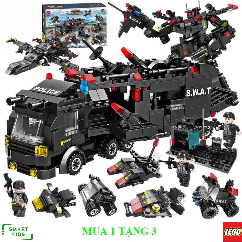 [XẢ KHO] 500 chi tiết Bộ đồ chơi Lego cảnh sát người máy